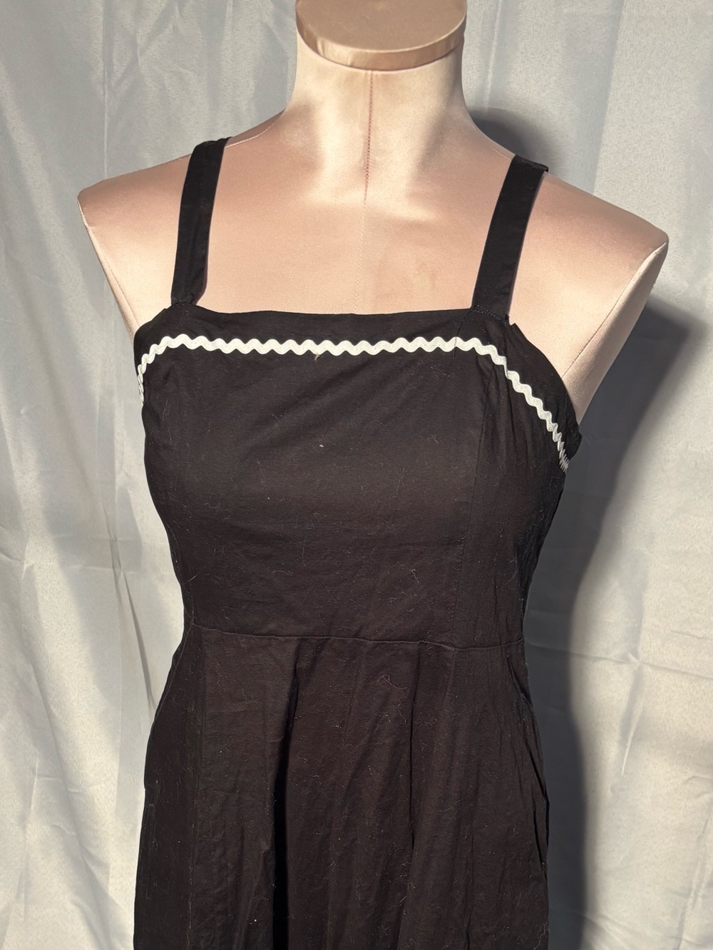 Cynthia Rowley Black Summer Sundress with White Trim - Women Dresses
